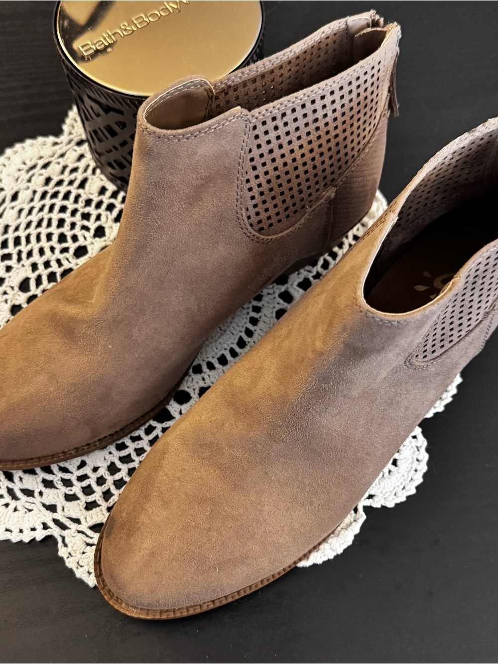 Women's Suede Chelsea Ankle Boots - Taupe